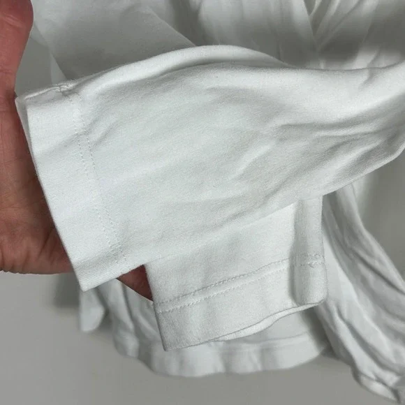 Anthropologie Maeve‎ Curran White Long Sleeve Top Womens Size XS Faux Wrap Boho - Picture 9 of 16